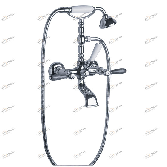 Смеситель для ванны с душевым гарнитуром ½“, настенный монтаж JOERGER Delphi 109.20.106.000
