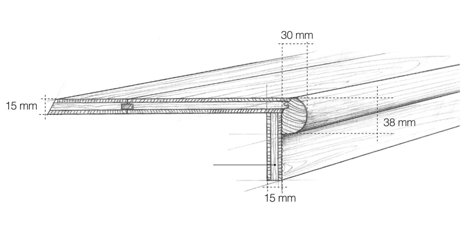 Биосовместимое трехслойное деревянное покрытие Fiemme Tremila SCALA CON TORO ROTONDO ARCH-00095857 - Вид №2