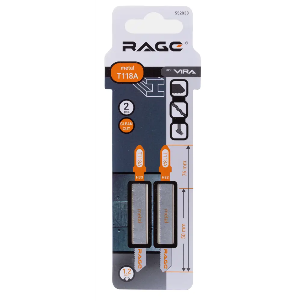 Пилка для электролобзика по стали Rage T118A чистый рез, 2 шт STLM-2155885 - Вид №6