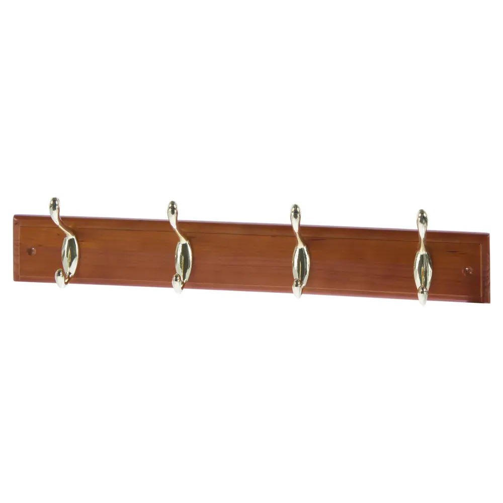 Вешалка настенная для одежды 4/2 крючков 40х9.5х7 см цвет темная сосна LARVIJ STLM-2112709