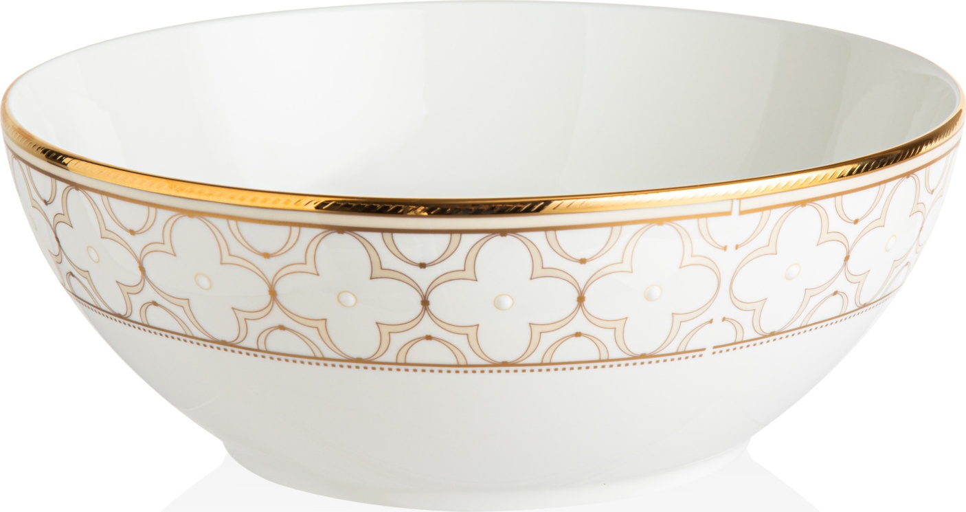 10628663 Noritake Салатник Noritake "Трефолио,золотой кант" 22см Фарфор костяной 