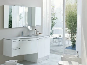 Ideagroup Тумба под умывальник керамическая с дверцами и шкафом с ящиками My fly evo