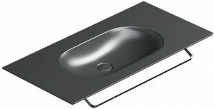 1100HZNS Подвесная раковина настенная консольная овальная CERAMICA CATALANO  черная