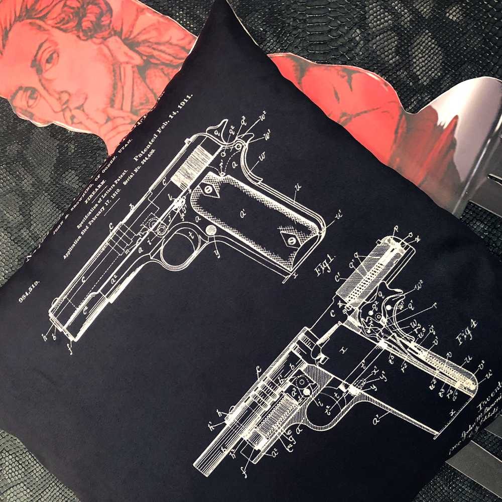 96521250 Арт-подушка «Патент на пистолет» Object Desire  - Вид №2