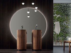 Отдельно стоящая раковина с ореховым покрытием