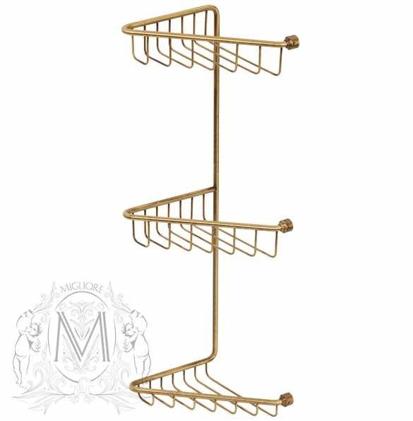 Полка-решетка тройная MIGLIORE Complementi ML.COM.DO-50.113 - золото ML.COM-50.113.DO - Вид №1