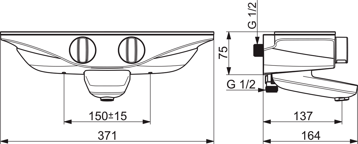 Oras 7540U-15 Cмеситель для ванны и душа 7540U-15 Esteta Хром/Серый  - Вид №1