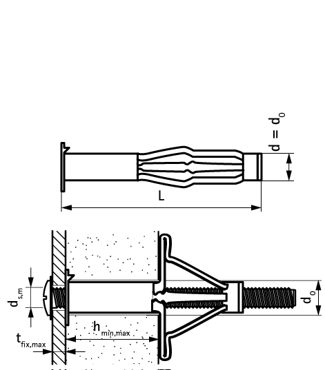 6105400 Крепление для труб  WCP Анкер для Полых Стен металлический анкер с шурупом для полых стен WALRAVEN  - Вид №1