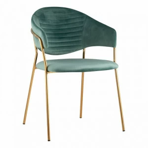 Стул с подлокотниками мятный вельветовый "Эвита" STOOL GROUP ДИЗАЙНЕРСКИЕ, ИНТЕРЬЕРНЫЕ 00-3881849 Зеленый