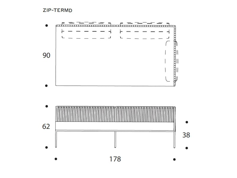 Тканевый модульный садовый диван Nodo Italia Zip ARCH-00081290 - Вид №13
