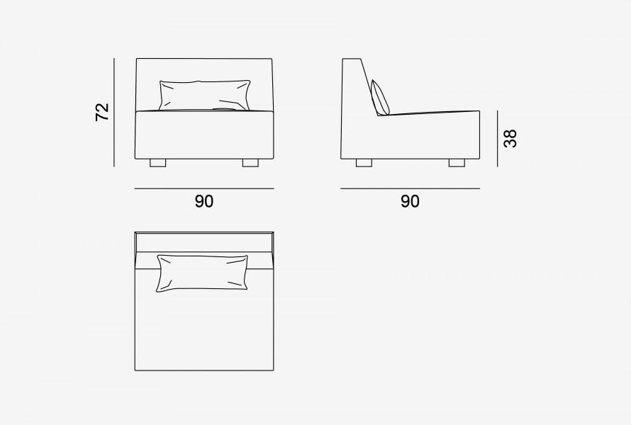 Gervasoni Модульный тканевый диван с шезлонгом More sun-id-1508981 - Вид №2