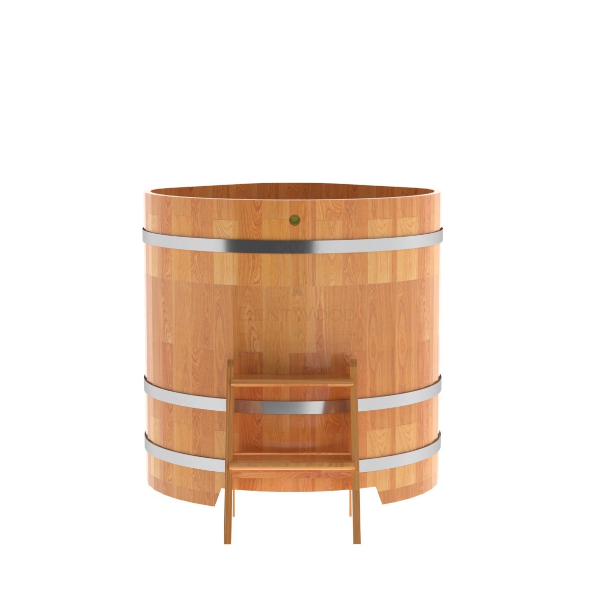 1566 Купель угловая из сращенных ламелей лиственницы 1,03х1,03х1,1 натуральная Alyarus  - Вид №3