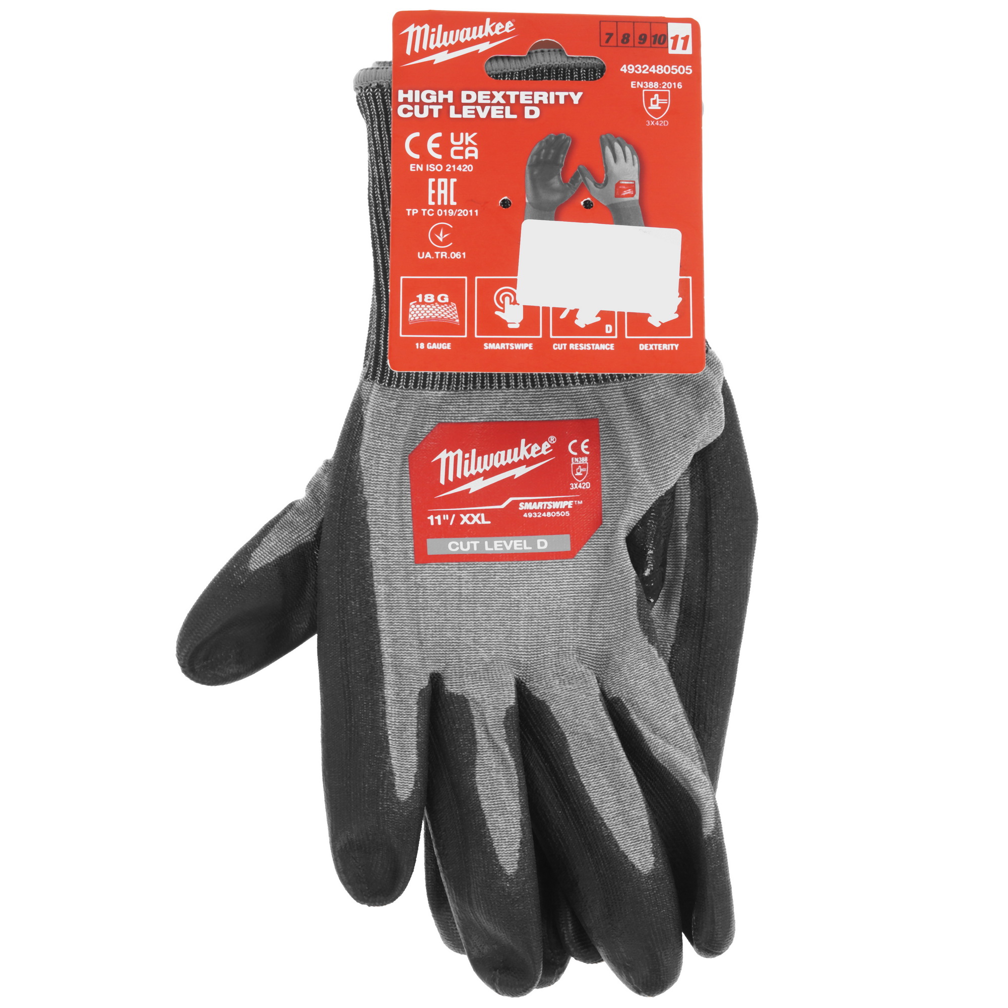 Перчатки трикотажные Milwaukee Hi-Dex 4/D 11/XXL 5478046 STDN-0053683 - Вид №4
