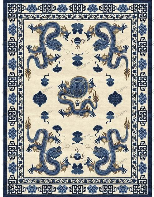 Tapis Rouge Прямоугольный коврик ручной работы Chinoiserie Tr1363