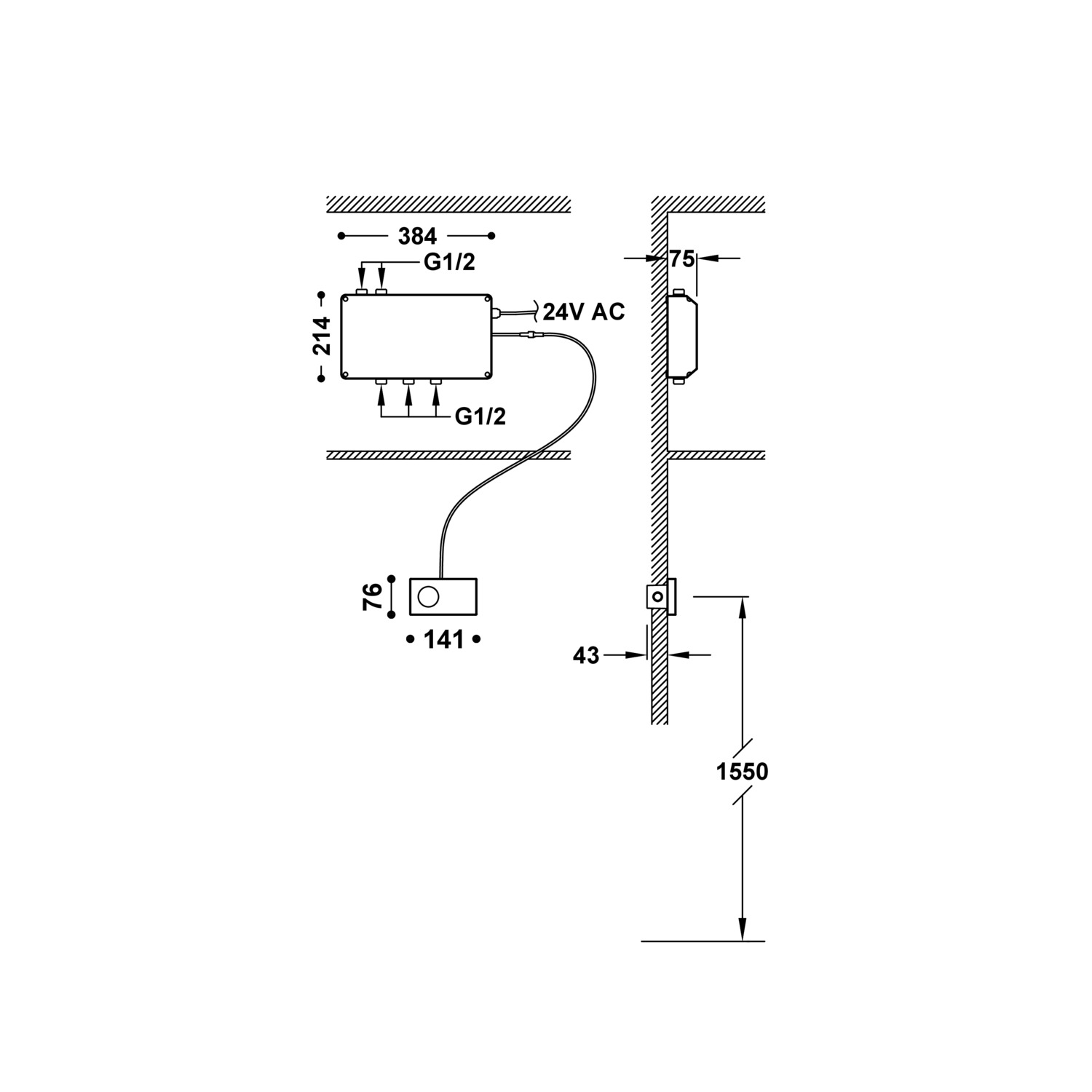 SHOWER TECHNOLOGY Control termostático electrónico empotrado de 3 vías Shower technology-49288398 TRES Electronic - Вид №1