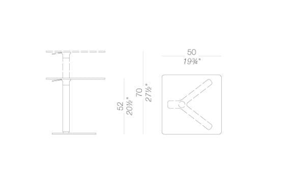 Квадратный регулируемый по высоте журнальный столик в HPL Lapalma YO ARCH-00036145 - Вид №8
