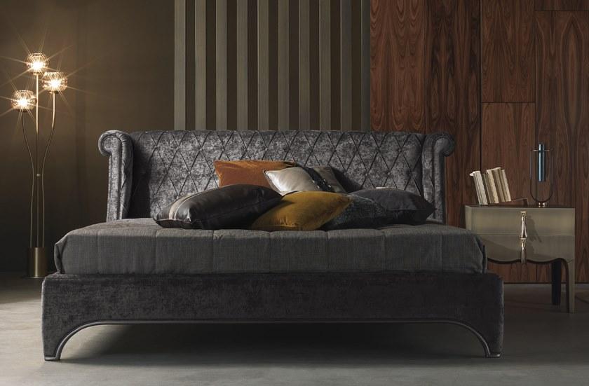 Gianfranco Ferré Home Кровать king size из синели с мягким изголовьем  Brd.312.a  - Вид №1