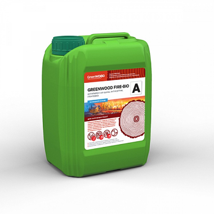 GWF-AS/05 GreenLAB GREENWOOD FIRE-BIO A Готовый раствор, 5 л, АНТИПИРЕН I-ой группы, АНТИСЕПТИК, ГРУНТОВКА 