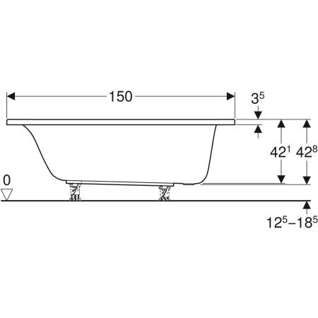 554.201.01.1 Ванна прямоугольная Geberit Renova Geberit  - Вид №8