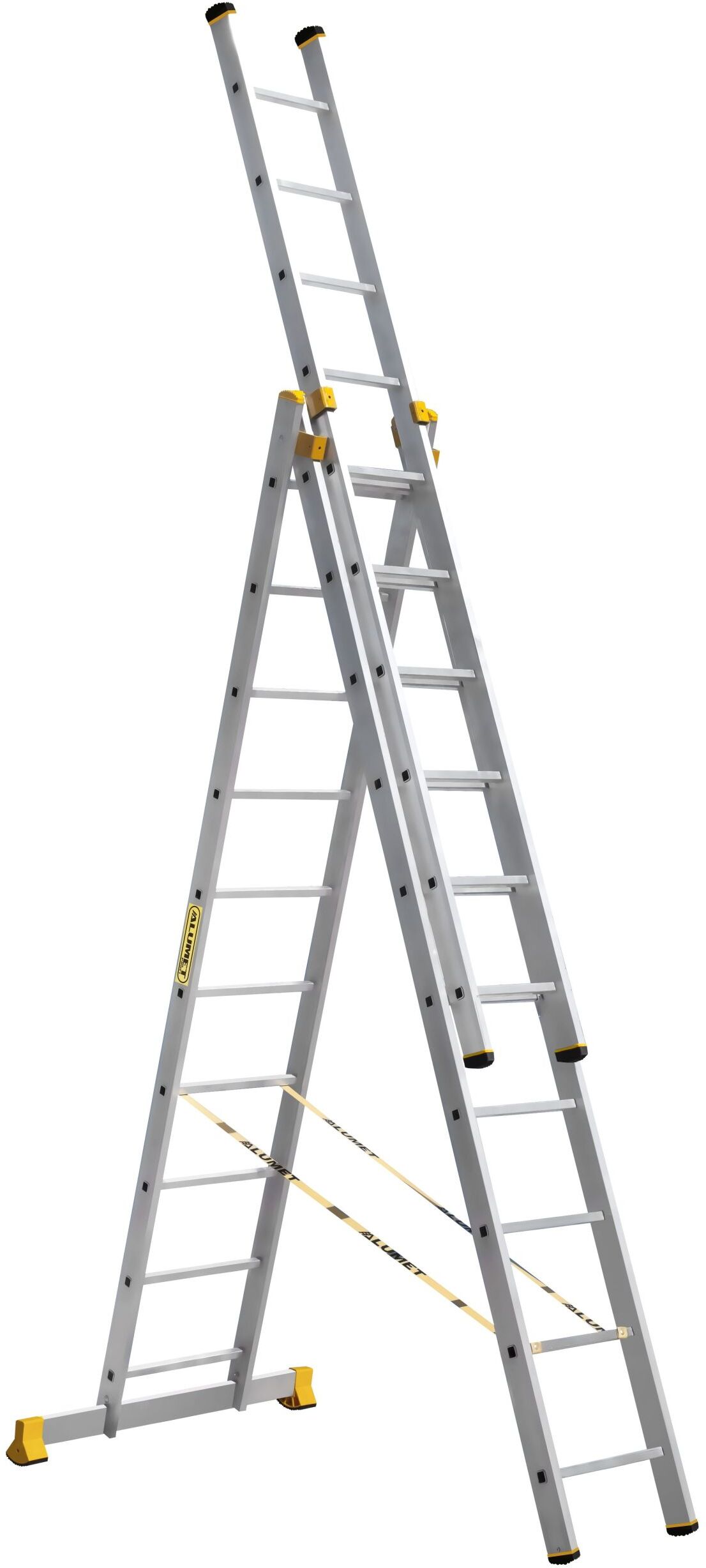 Алюминиевая трехсекционная профессиональная лестница 3*10