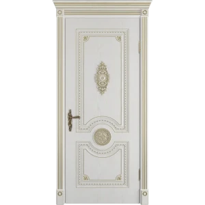 Дверь межкомнатная глухая Грета 60x200 см ПВХ цвет дуб бьянко с замком и петлями