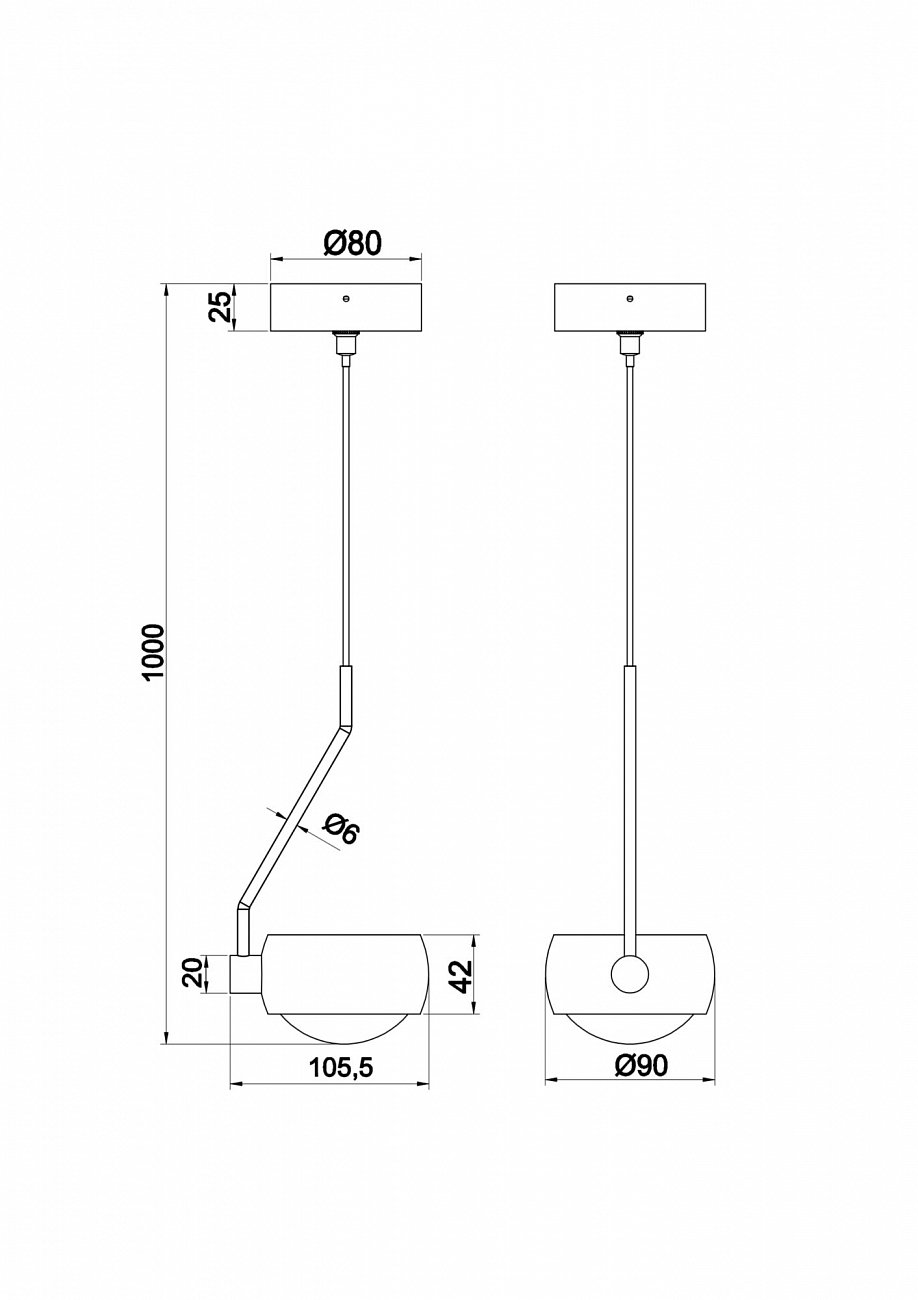Светильник подвесной светодиодный с алюминиевым плафоном черный Lens TECHNICAL TECHNICAL 00-3957065 Черный  - Вид №3