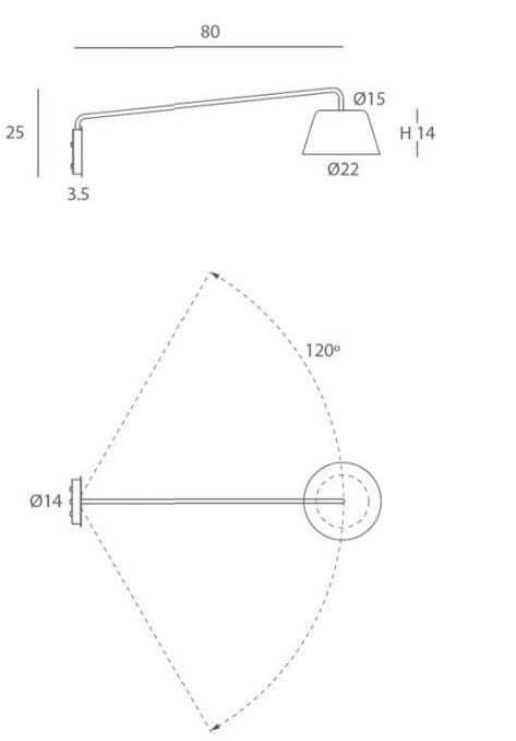 Регулируемый светодиодный настенный светильник с фиксированным кронштейном Olé Lighting Sento ARCH-00107250 - Вид №3