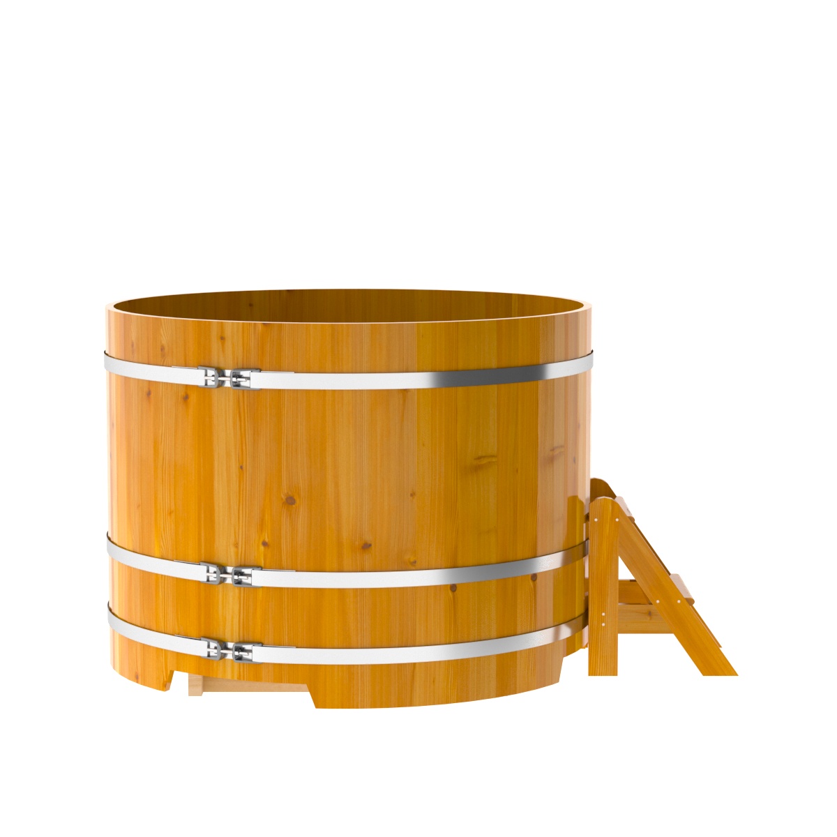 2231 Купель круглая из лиственницы Рустик d=1,50х1,1 натуральная Alyarus  - Вид №3