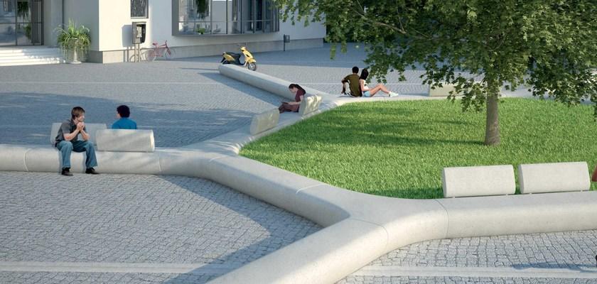 Metalco Модульная изогнутая скамья из реконструированного камня sun-id-1481331 - Вид №3