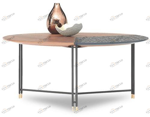 Enza Home Круглый деревянный журнальный столик Netha sun-id-1455408