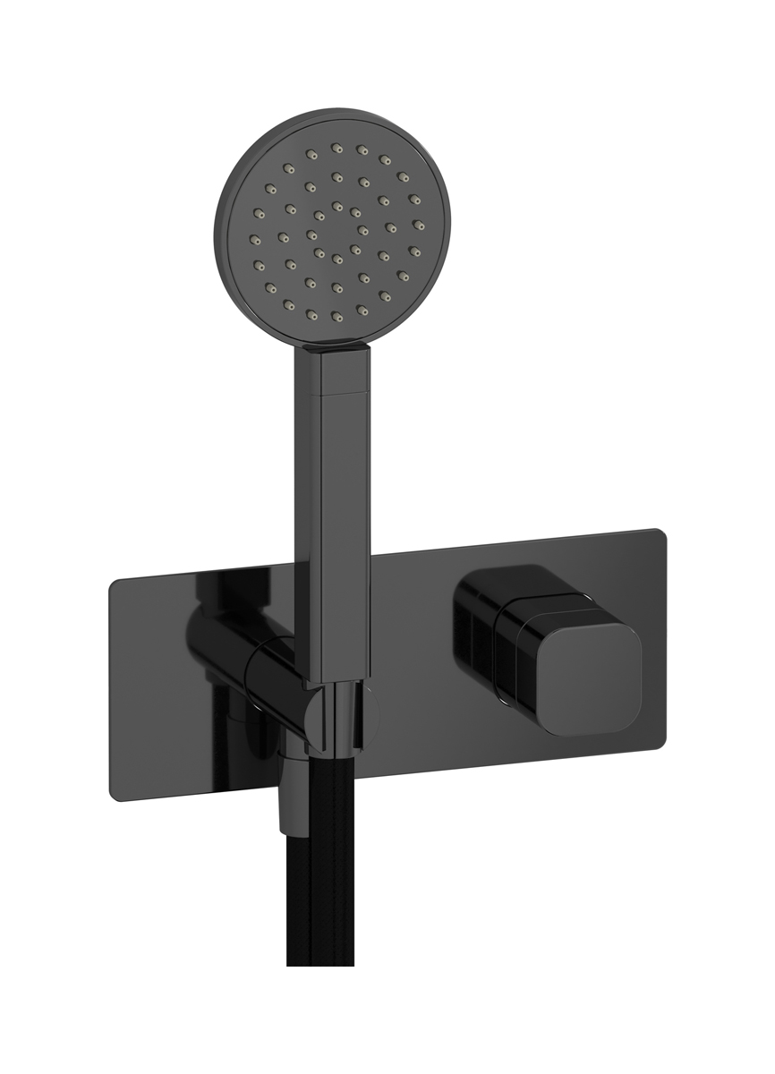 Комплект внешних частей для гигиенического душа с прогрессивным смесителем WE ARE IB eo716cf_1 Black Chrome Elio