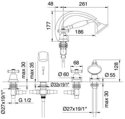 Rubinetterie Treemme Old italy  4471  - Вид №1