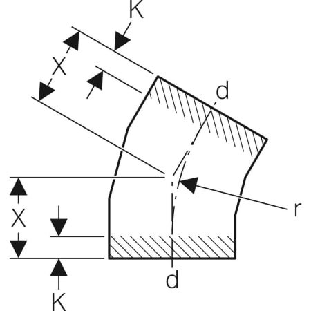 371.015.16.1 Отвод сегментный Geberit PE Geberit  - Вид №15