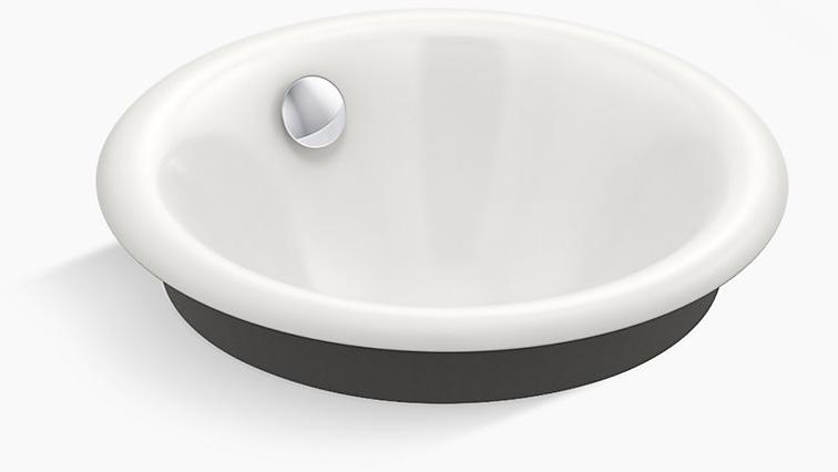 KOHLER Круглая встраиваемая раковина для ванной комнаты Iron Plains с краской Iron Black с нижней стороны K-20211-P5-FF 