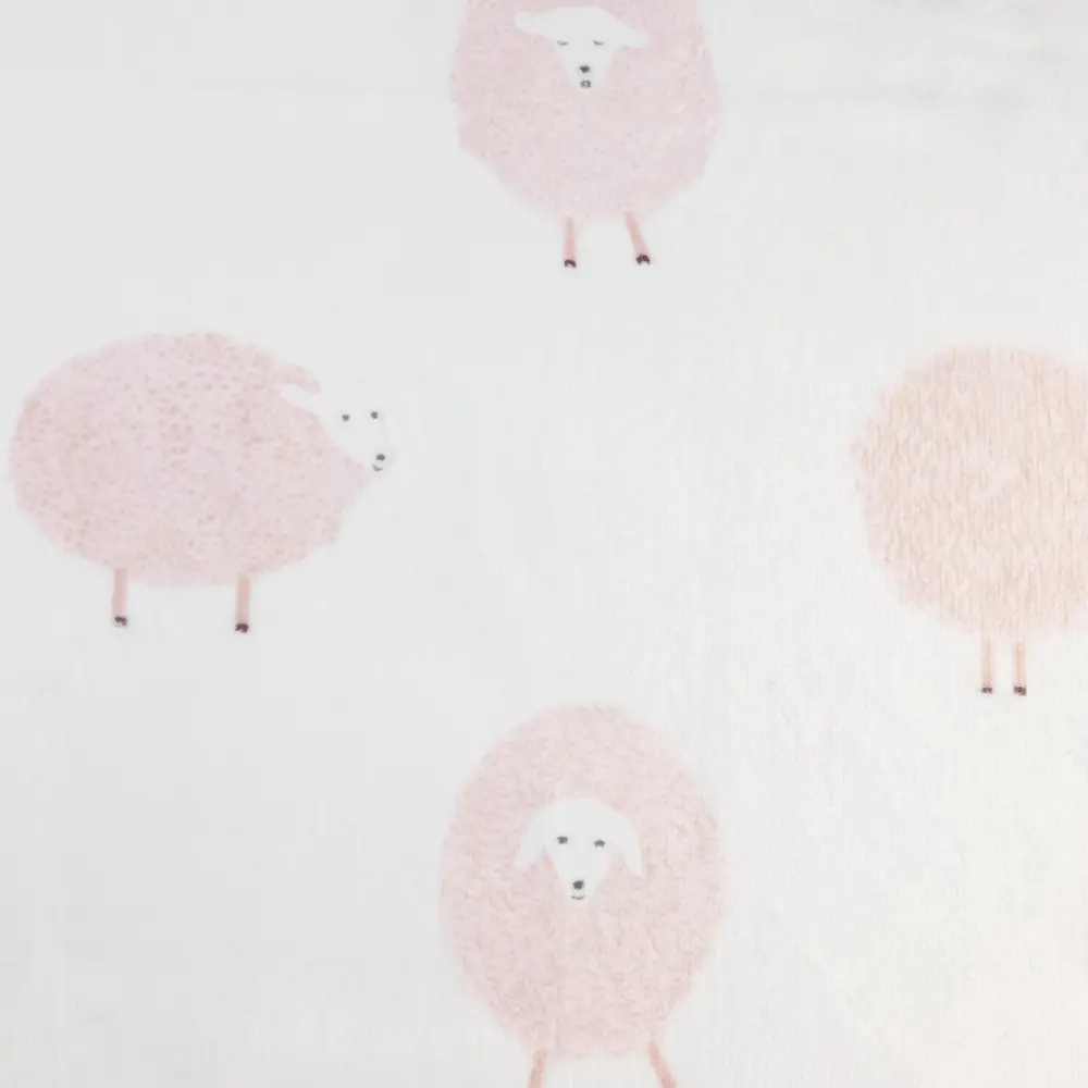 Плед «Овечки» 140x200 см фланель цвет розовый BELEZZA STLM-2171996 - Вид №1