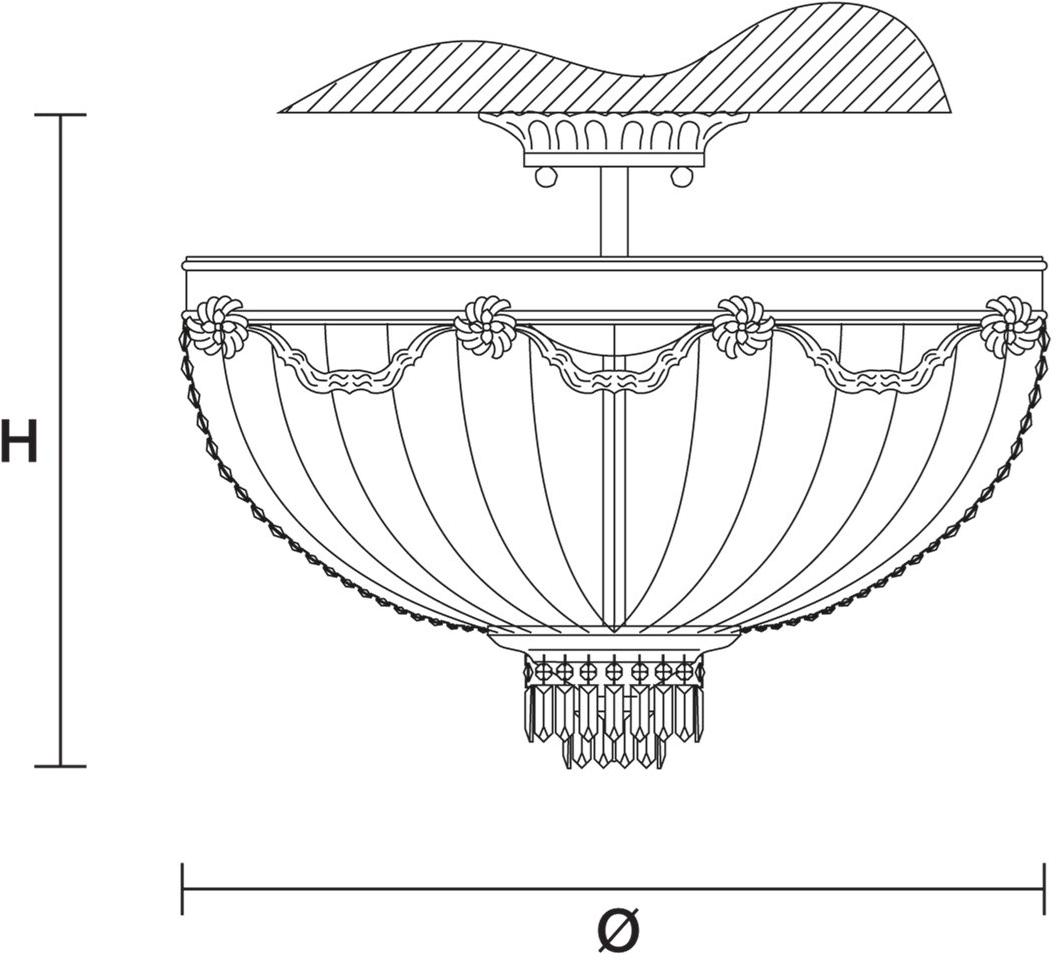 Masiero Потолочный светильник из металла с кристаллами Impero & deco sun-id-1364880 - Вид №3