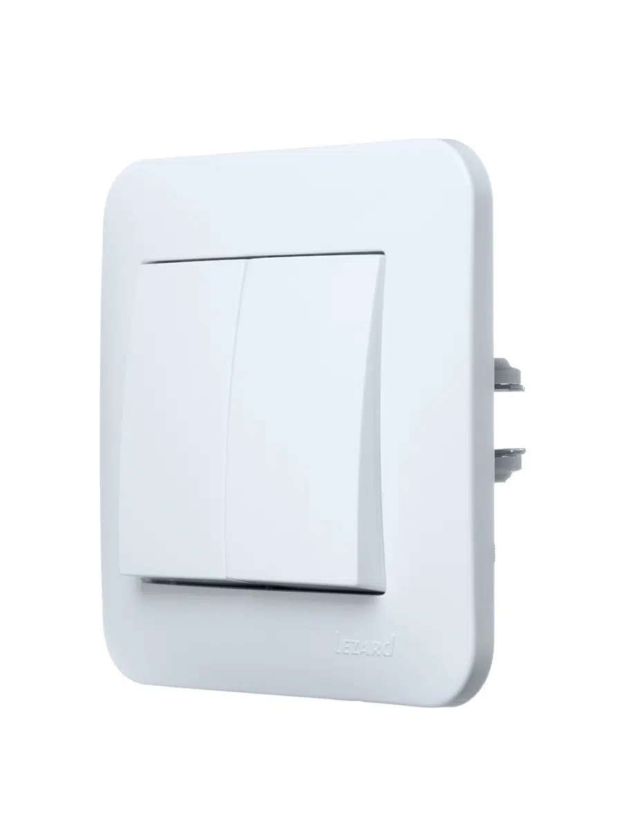 ASTI Выключатель двойной белый LEZARD 7081-0202-101 - Вид №3