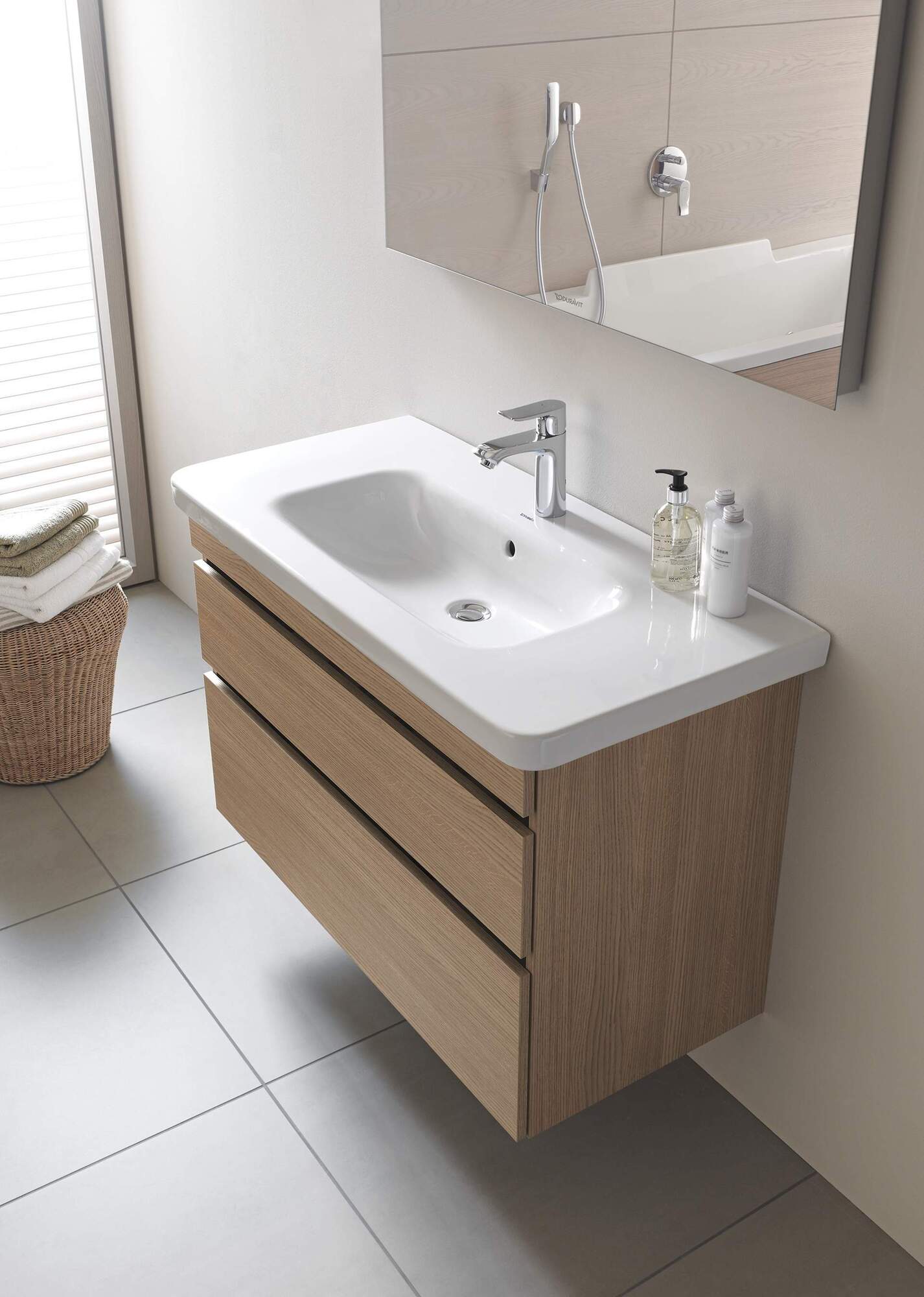 DS648203131 Тумбочка подвесная DuraStyle #DS6482 930 x 448 мм Сосна серебристая, декор Duravit - Вид №3
