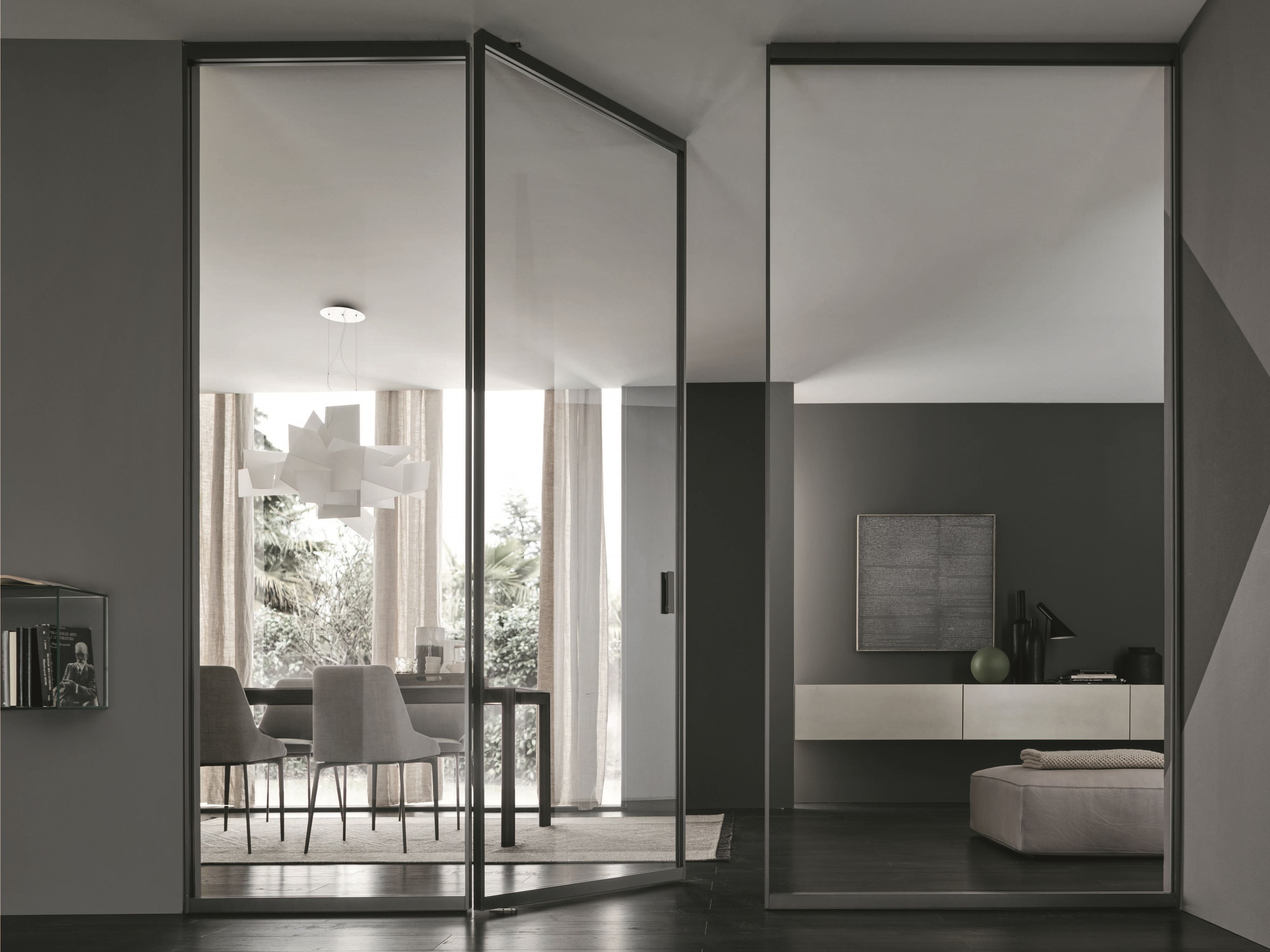 Раздвижные двери из стекла и алюминия BLUINTERNI Quadro-Bilico ARCH-00074043