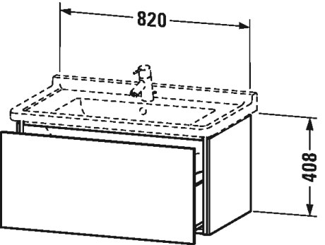 Тумбочка подвесная L-Cube #LC6165 820 x 469 мм Duravit LC616501414 - Вид №1