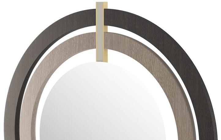 FRATO Круглое зеркало из шпона дерева в раме  Fac050025aaa  - Вид №2