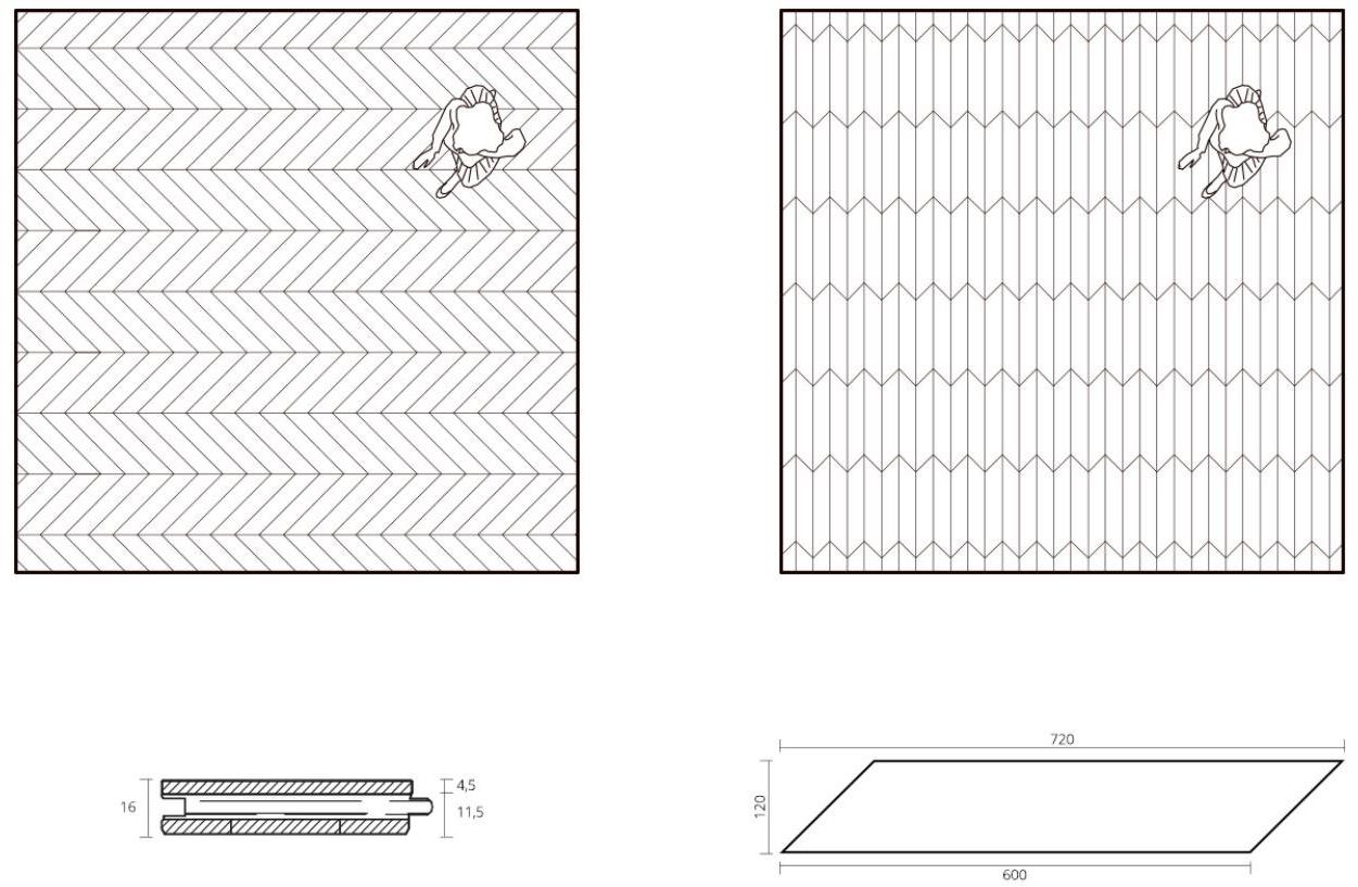 FOGLIE D'ORO Пол из орехового дерева Chevron 45° sun-id-1360677 - Вид №1