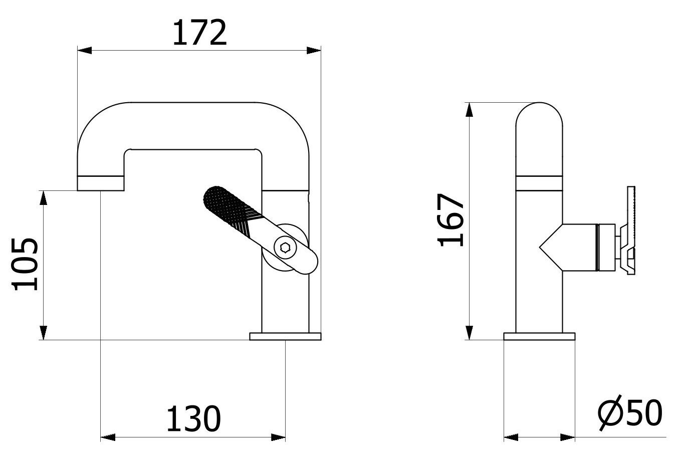 Однорычажный смеситель для раковины с автоматическим сливом IB Bold ARCH-00065012 - Вид №19