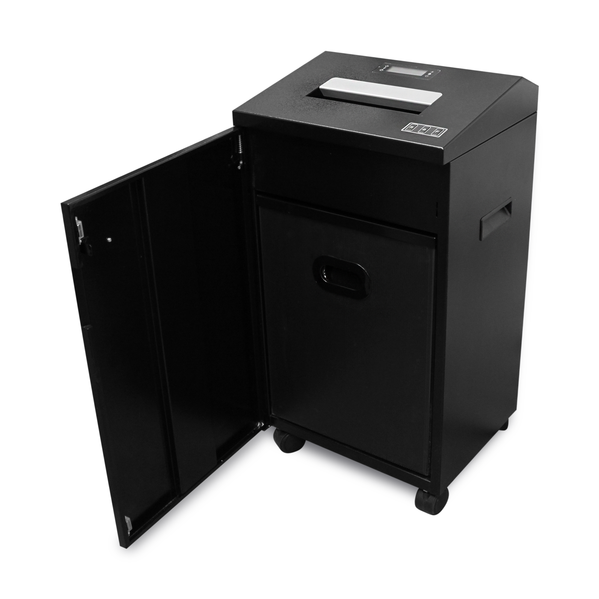 УА92-7 Уничтожитель документов , din p-7 (7 ур-нь секр.), фрагмент 0,8х2мм, 8-9 лист (70г/м2), 92 литра Гелеос Santreyd  - Вид №3