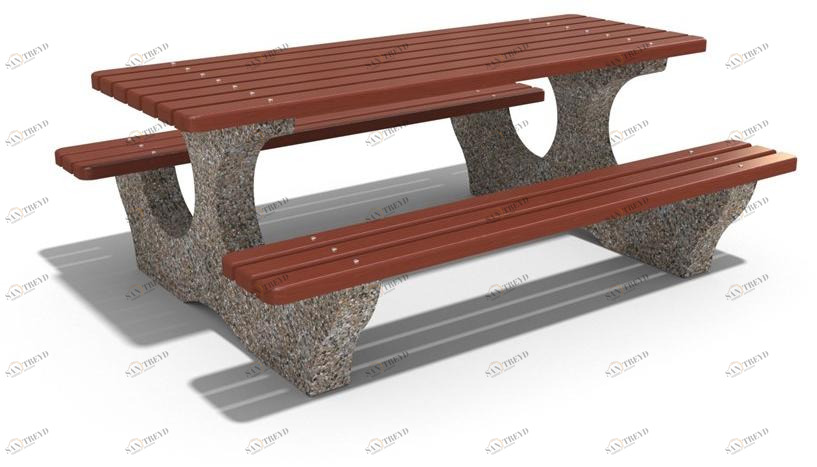 ENCHO ENCHEV - ETE Стол для пикника из бетона и дерева  108 