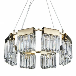 Люстра хрустальная подвесная золото 8 ламп Newport 4208/C NEWPORT ДИЗАЙНЕРСКИЕ 00-3834281 Золото;прозрачный