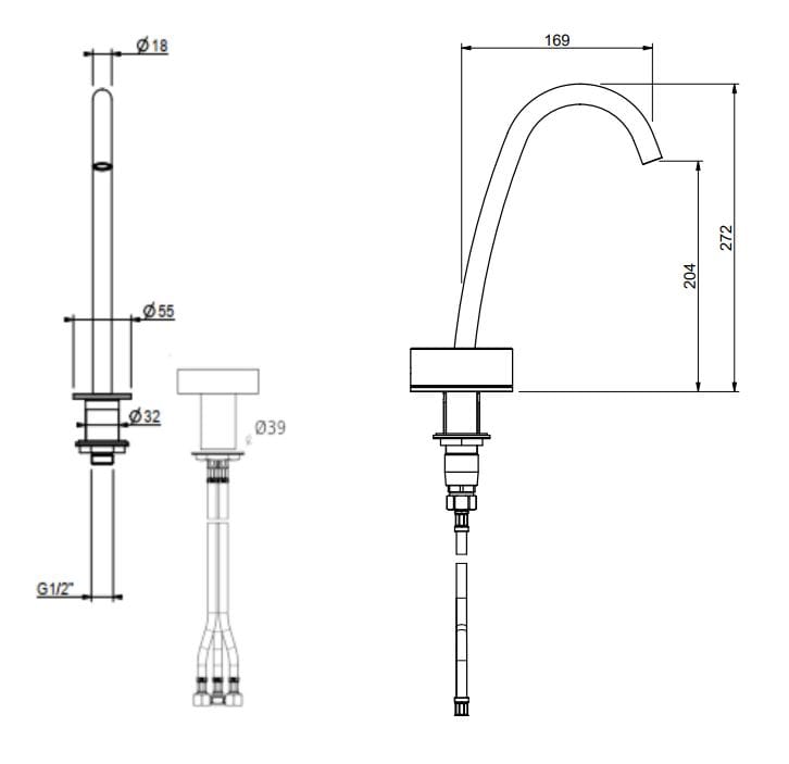 Смеситель для раковины с 2 отверстиями QD Magistro Lab Eternal ARCH-00014133 - Вид №2