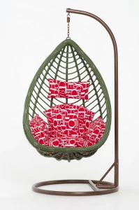 Подвесное кресло зеленое из искусственного ротанга 44-004-06 VINOTTI  00-3885144 Зеленый;красный
