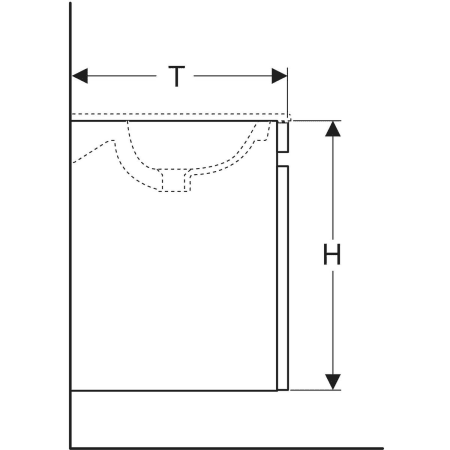 869561000 Шкафчик для встраиваемой раковины Geberit Renova Plan, с одним выдвижным и одним внутренним выдвижным ящиком Geberit  - Вид №4