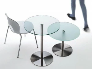 REXITE Круглый журнальный столик из стали и хрусталя